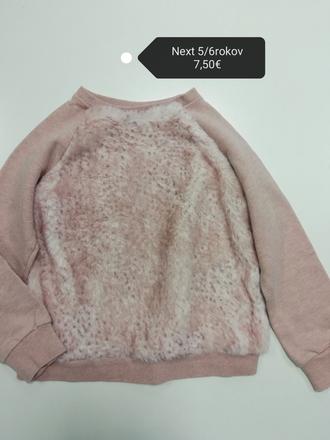 Ružová mikina s kožušinkou, next,116