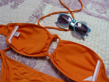 Oranžové plavky s a m, primark,m