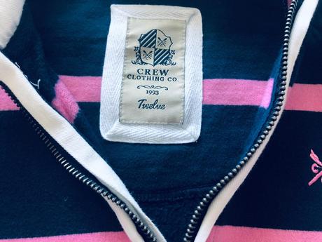 Dámska pásikavá mikina crew clothing na zips, l