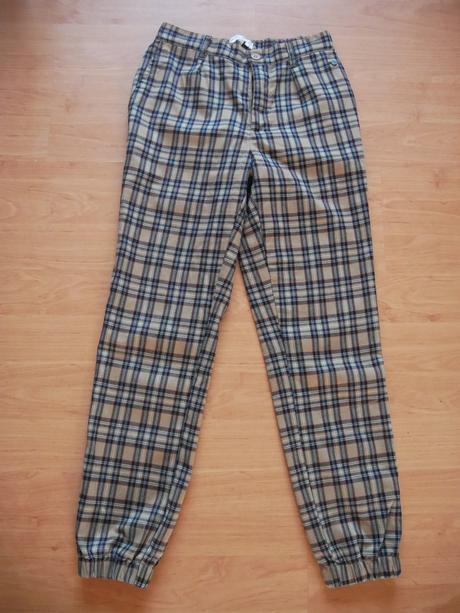 Kockované nohavice pull&bear, pull&bear,s