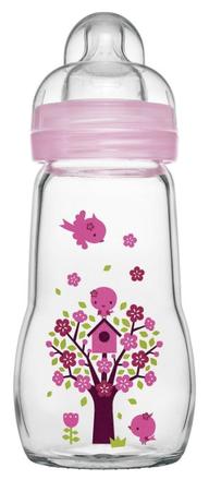 Mam sklenená fľša s cumlíkom 2m+, 260 ml., mam