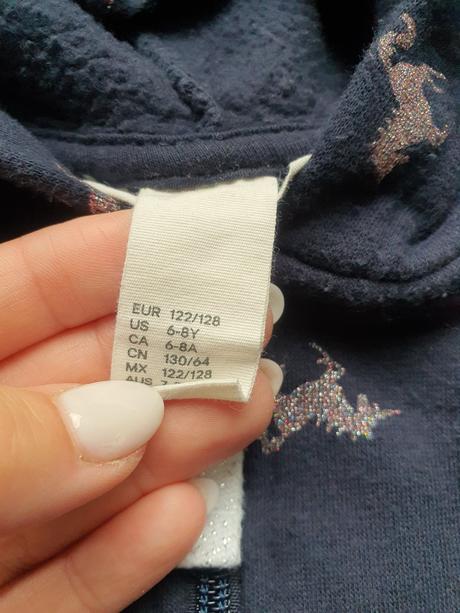 Mikinka s jednorozcami 2x, h&m,122