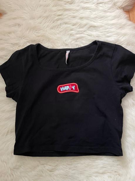 Crop tričko s nažehlovačkou, xs