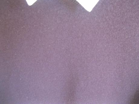 Sveter s véčkovým výstrihom merino vlna, l