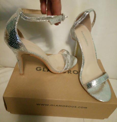 Strieborné glamorous sandálky, 38
