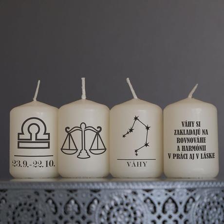 Horoskop sviečky, znamenia zverokruhu 6x4 cm, 