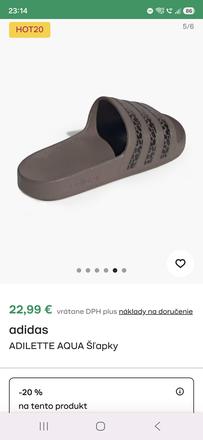 Šľapky adidas, adidas,38
