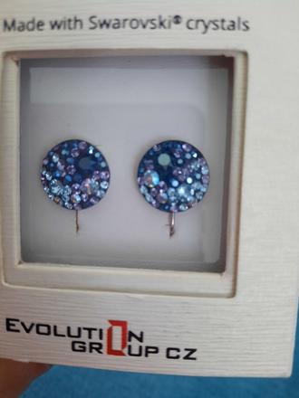 Náušnice swarovski modre, swarovski