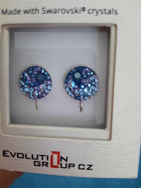 Náušnice swarovski modre, swarovski