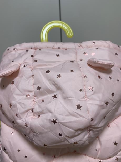 Detská svetloružová zateplená vesta s kapucňou, 92