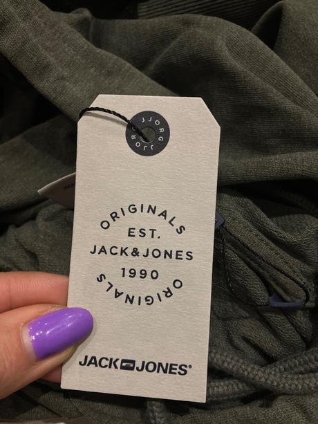 Pánska mikina s kapucňou a nápisom jackjones (l), l