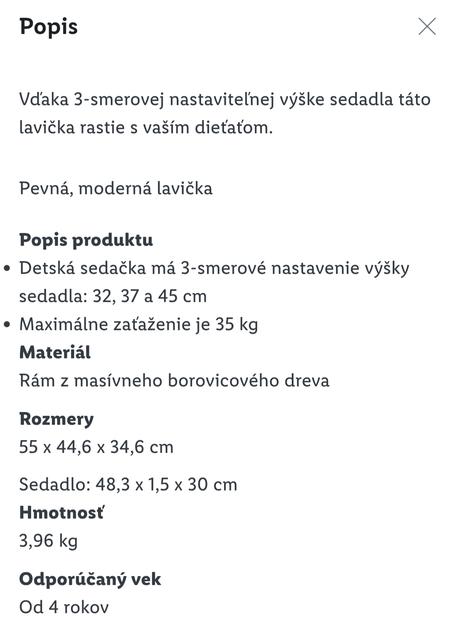 Detský stôl a lavička, 