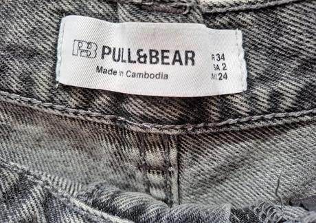 Sivé džínsové šortky pull & bear, pull&bear,34