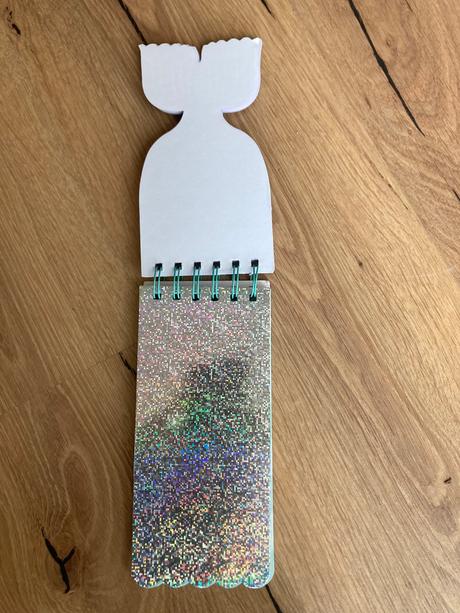 Zápisník s flitrami - rybacie šupiny, 