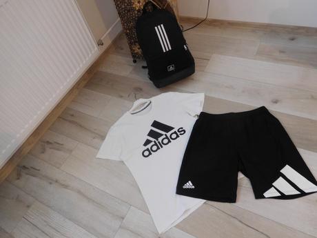Adidas tričko, kraťasi, ruksak,, m