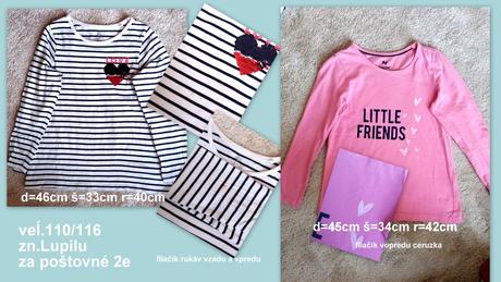 Tričká s dlhým r. veľ.110/116, lupilu,110