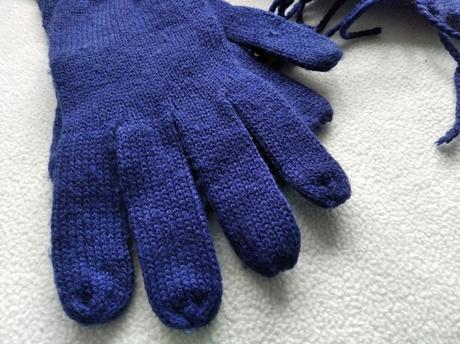 Kašmírový šál a pletené rukavice, c&a,l