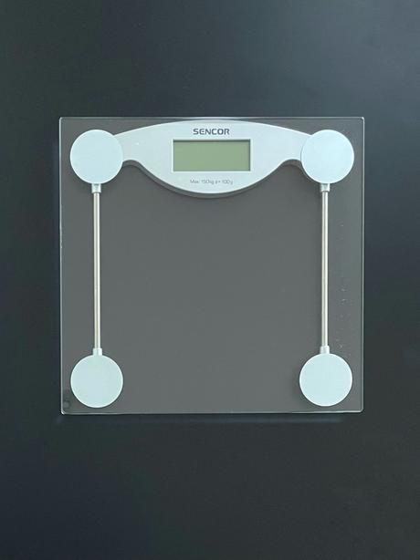 Sencor sklenená priehľadná osobná váha sbs111, 
