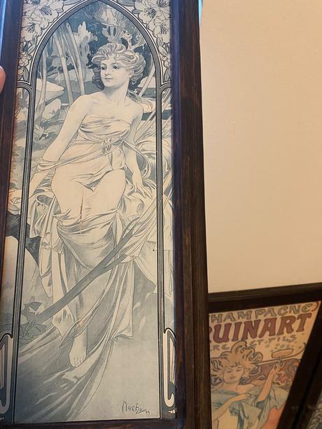 Alfonz mucha 4 staré krásne väčšie secesné obrazy, 