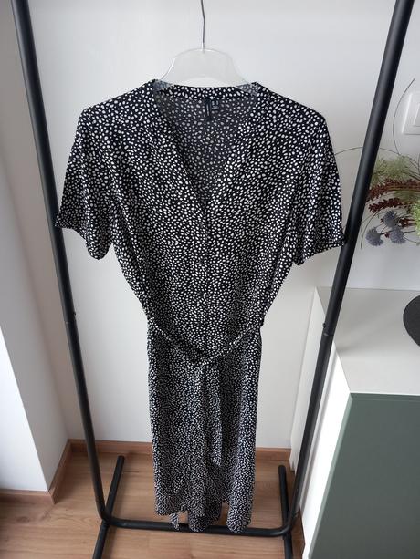 Midi košeľové šaty s opaskom 38/m, vero moda,m
