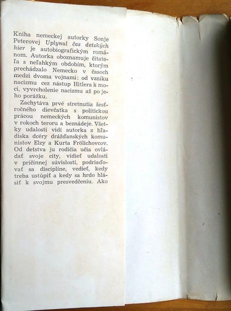 Uplynul čas detských hier, autobiografia, 