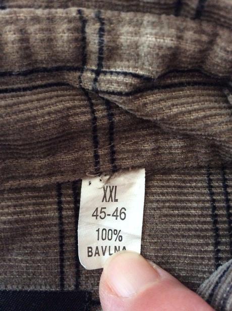 Teplá manchestrová košeľa 45/46, 4xl