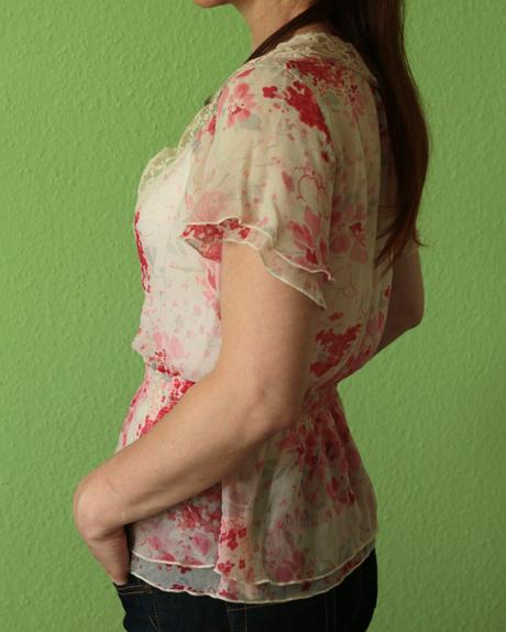 Kvietkovaná blúzka noa noa - pravý hodváb, s