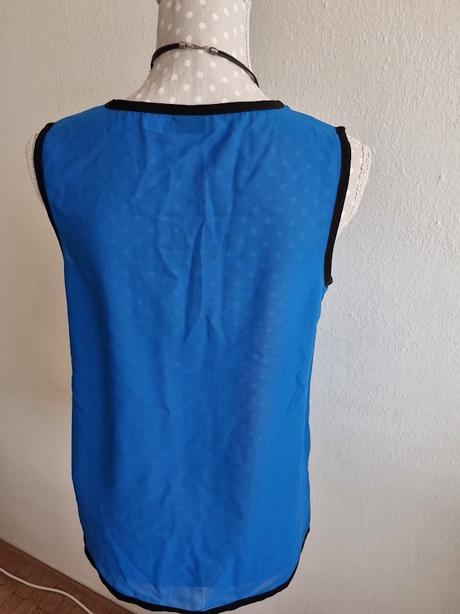 Modro-čierna padavá blúzka 38, 38