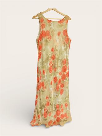 Dámske kvetované dlhé letné šaty na ramienka, l