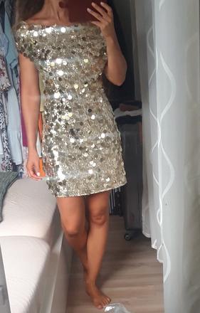 Zlaté disco šaty flitrovane, m