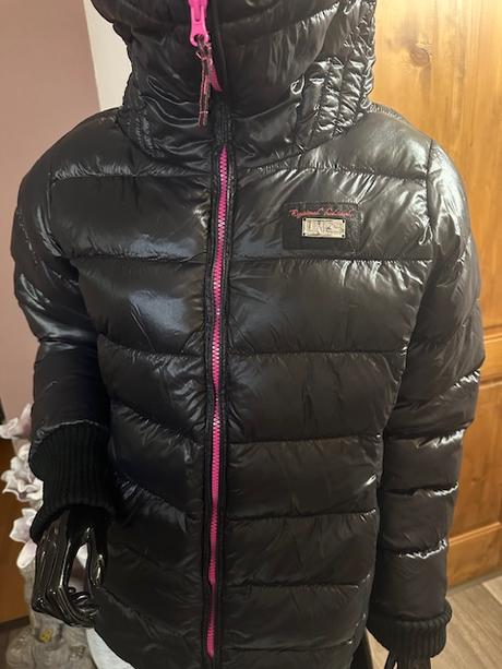 Prešívaná vetrovka s neónovou ružovou zn. uncs, l / m