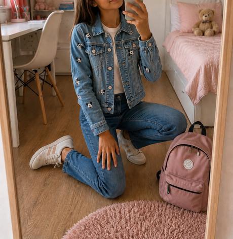 Rifľová bunda mickey, primark,152