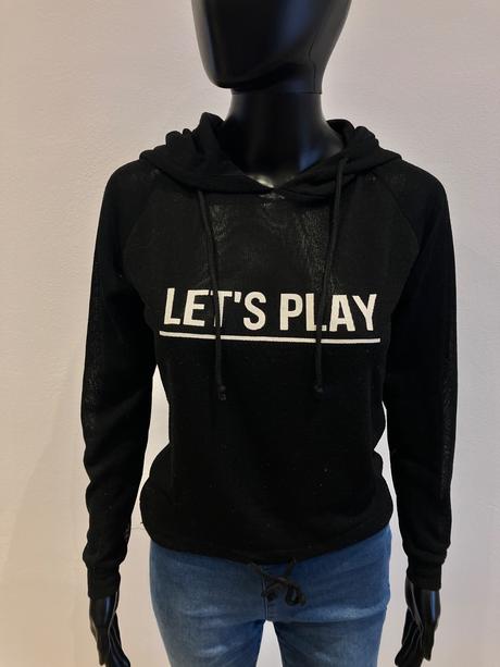 Dámsky čierny sveter s nápisom (m), m