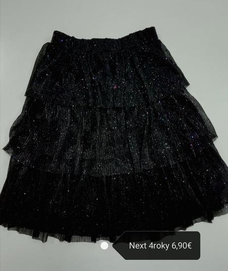 Trblietavá tylová sukňa s volánmi, next,104