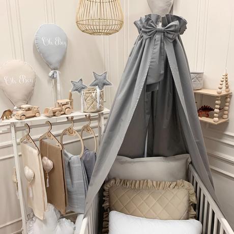 Baldachýn nad postieľku, grafitový, dĺžka (cm): 160