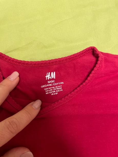 Natelnik, cerveny, h&m, vel 122/128, h&m,122