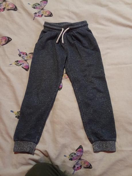 Dievčenské trblietavé tepláky, h&m,110