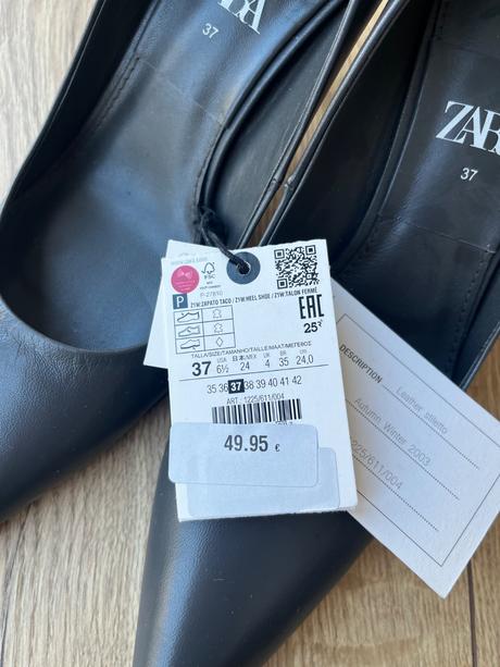 Kožené lodicky, zara,37