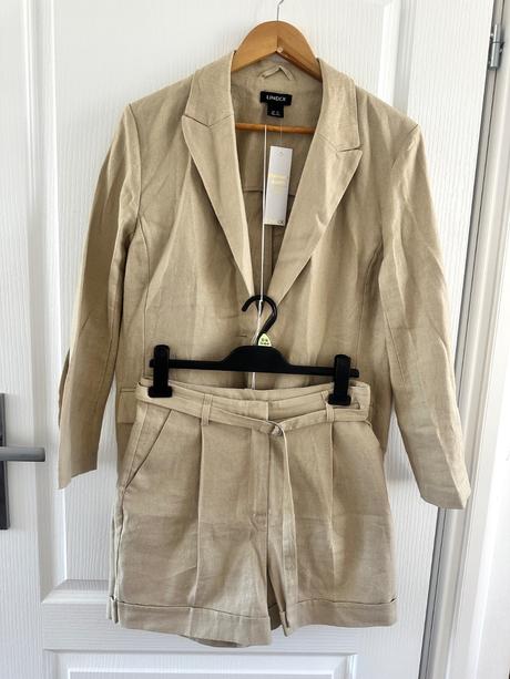 Béžové ľanové šortky, lindex,m