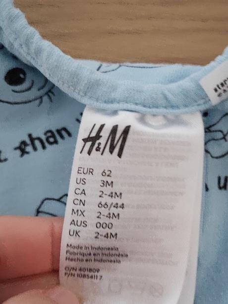 Pyžamko dupačky, h&m,62