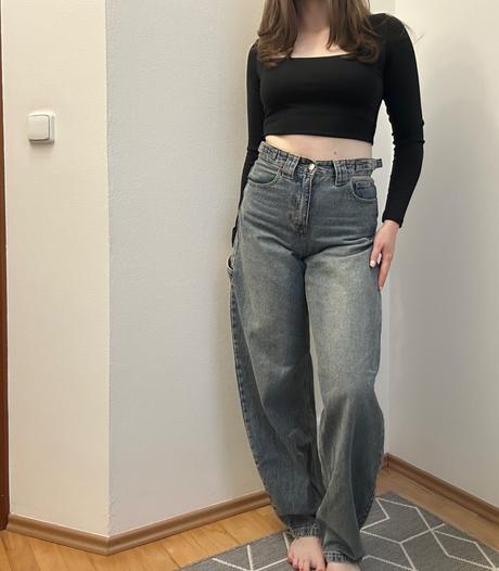 Bershka baggy rifle s vysokým pasom, bershka,34