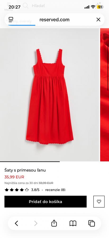 Cervene saty, reserved,m