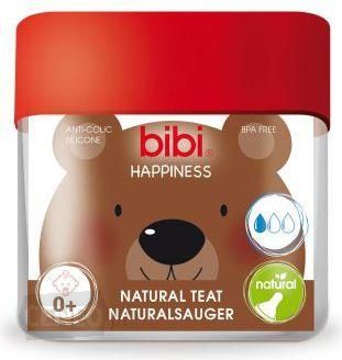 Bibi silikónový cumlík na fľašu happiness 2ks, 0+, bibi