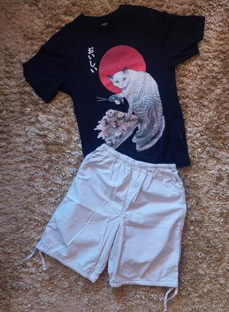 Kratasy + tricko cropp, xs