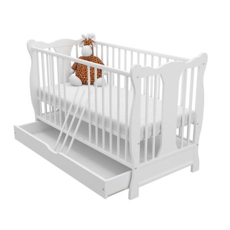 Detská postielka 2v1 biela+ zásuvka, šírka (cm): 60,dĺžka (cm): 120