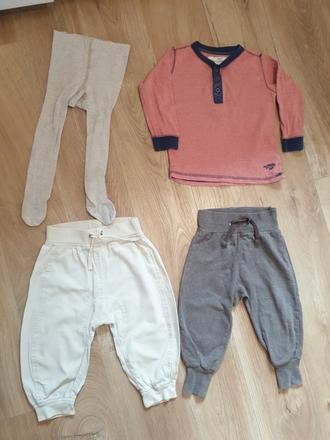 2x nohavice lindex+tricko h&m+ pancusky h&m, lindex,80