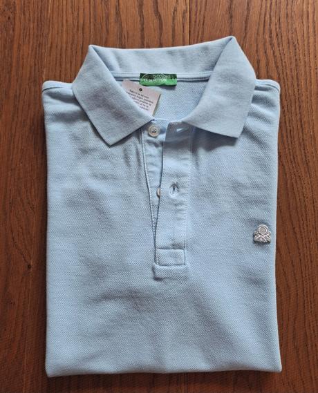Chlapec bledomodrá polokošeľa benetton 160, benetton,158