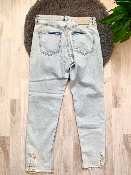 Roztrhane svetlomodre boyfriend rifle h&m, h&m,xs