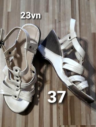Biele sandalky na platforme 37, 37