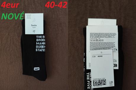 Ponožky dlhé new york 5 boroughs čierne, h&m,40 / 42
